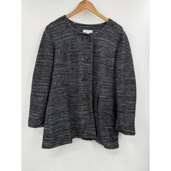 Coldwater Creek Jackets & Blazers - Coldwater Creek Jacket Womens Large Gray Wool Blend Lined Button Front Swing